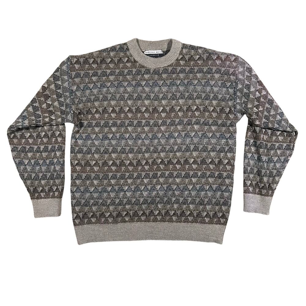 Vintage 90s Geoffrey Beene Pattern Knit Pullover Crewneck Sweater